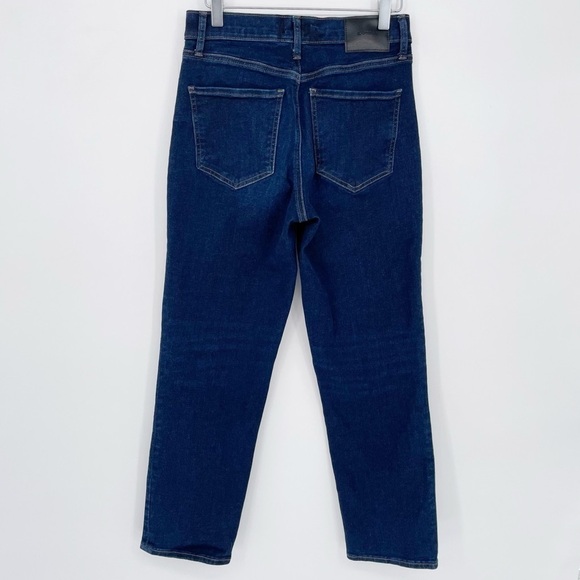 Express Straight Ankle High Rise‎ Jeans Size 6 Dark Wash - Picture 3 of 7